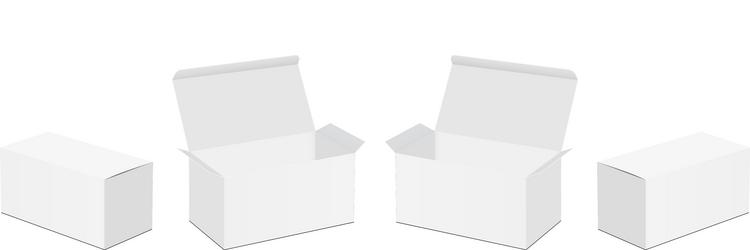 Rectangular paper boxes with opened and closed lid vector