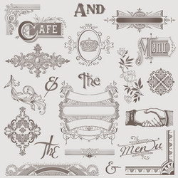 Mega set collections vintage design elements Vector Image