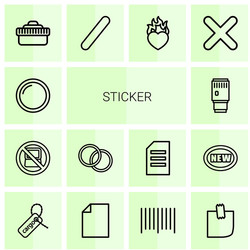 14 sticker icons vector