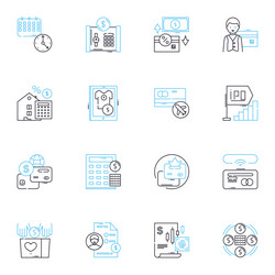 business analytics linear icons set data metrics vector image