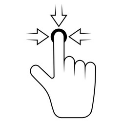 click here the hand icon with button pointer vector image