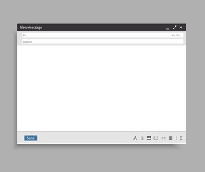 email window interface template mail message vector image