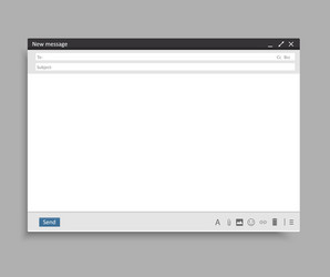 Email window interface template mail message vector