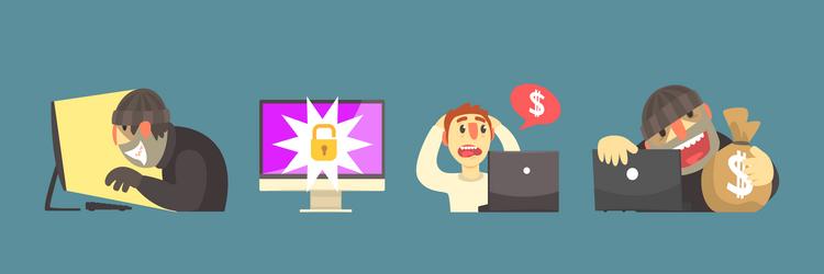 hacker attack and internet fraud element item vector image