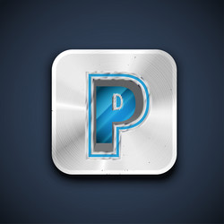 metallic 3d character from a font set vector image