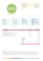 simple minimalistic color invoice layout design vector image
