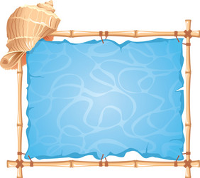 Bamboo Frame with Seashells vector image