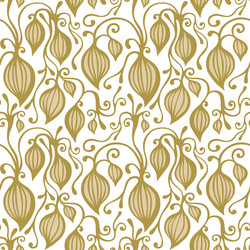 Gold floral seamless lace pattern vector