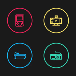 set line video game console computer keyboard vector image