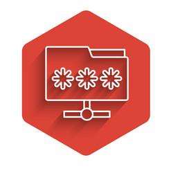 white line folder with password notification icon vector image