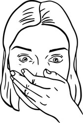 Woman Covering Mouth in Surprise Vector Image
