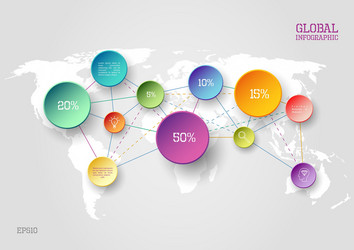 World map infographic concept vector