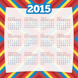 Calendar template 2015 design background vector