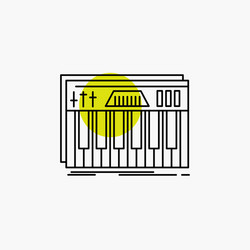 controller keyboard keys midi sound line icon vector image