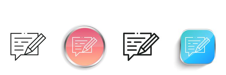 copywriting icon thin linear regular and button vector image