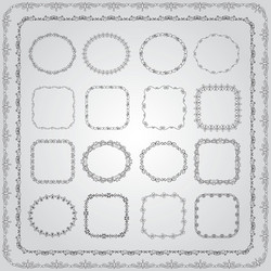 Hand drawn borders and frames Royalty Free Vector Image