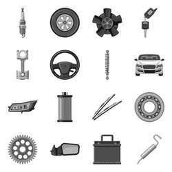 Isolated object auto and part logo collection vector