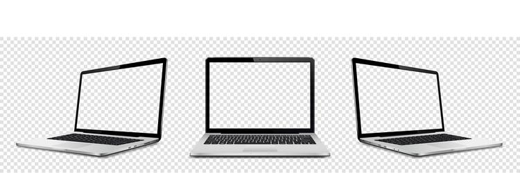 Laptop computer with transparent empty screen vector