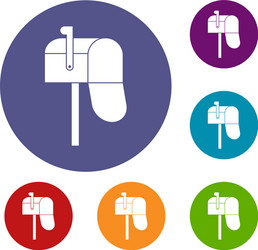 open mailbox icons set vector image