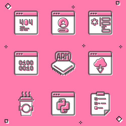 set page with a 404 error create account screen vector image