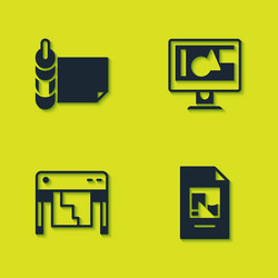 Set roll paper file document plotter vector