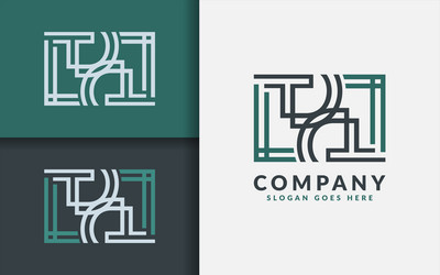 this image features abstract initial letters l t vector image