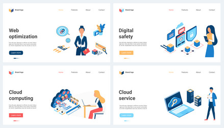 cloud computing web optimization digital vector image