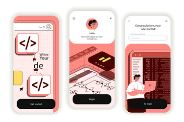 programming software concept onboarding screens vector image