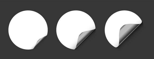 set of realistic circular sheet curl mockup design vector image