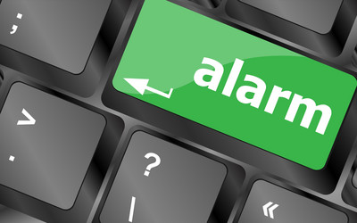 alarm button on a black computer keyboard vector image