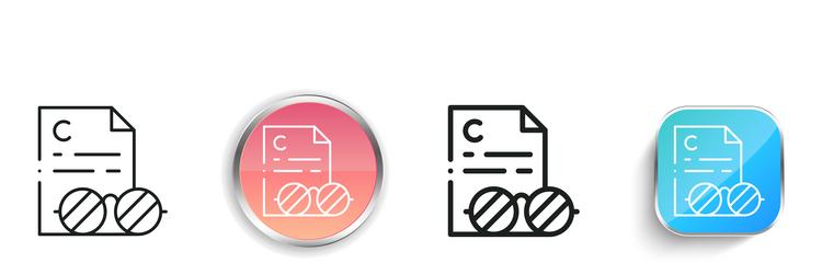 copywriting icon thin linear regular and button vector image