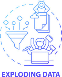 exploding data concept icon vector image