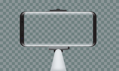 monopod selfie stick with empty smartphone screen vector image