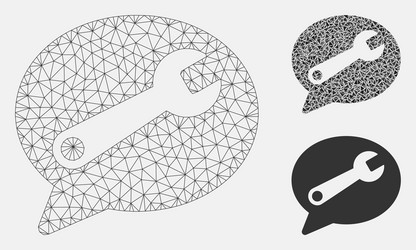 service message mesh network model vector image