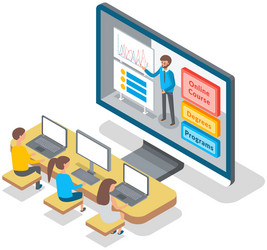 university lecture with instructor and students vector image