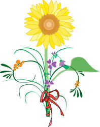 Vibrant Sunflower Bouquet Vector Image