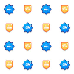 big set buttons for games and app wooden game ui vector image