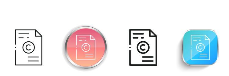 copywriting icon thin linear regular and button vector image