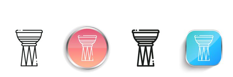 kettledrum icon thin linear regular and button vector image