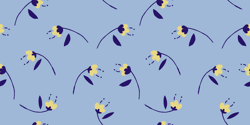 seamless pattern with hand drawn flower vector