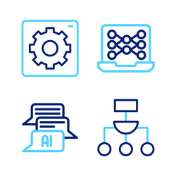 set line algorithm chat bot neural network vector image