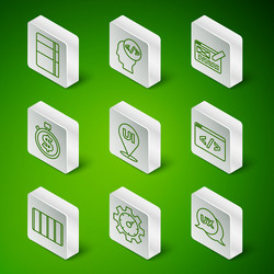 set line ui or ux design website statistic vector image