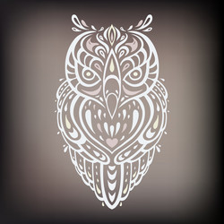 Decorative owl ethnic pattern vector