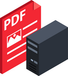 Pdf file icon isometric style vector