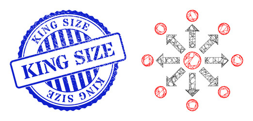 rubber king size badge and net expansion web mesh vector image