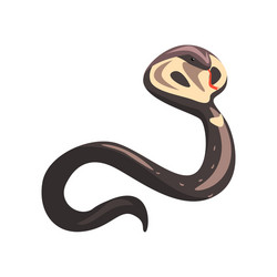 cartoon naja or king cobra with tongue out vector