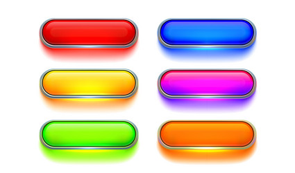collection of colored buttons frame label event vector image