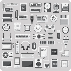 Flat Computer Icons Set vector image