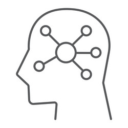 mind map thin line icon data and analytics vector