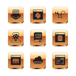 set processor search engine web development vector image